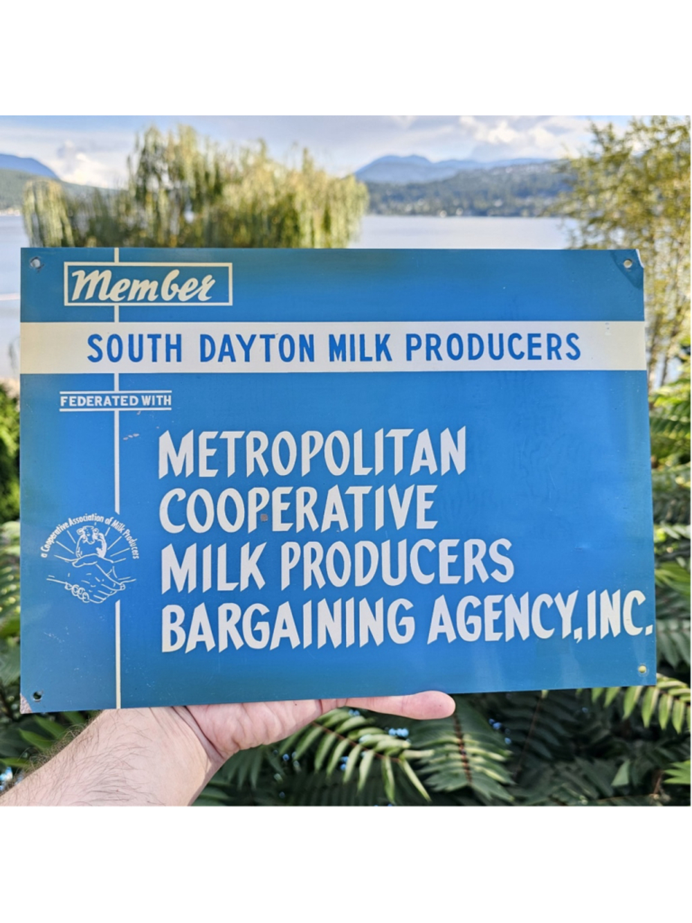 Vintage South Dayton Milk Producers Metropolitan Cooperative Metal Sign Dairy
